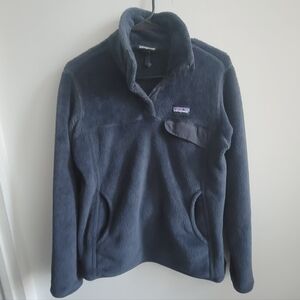 Patagonia Snap Fleece Pullover Sweater Navy Blue Size M